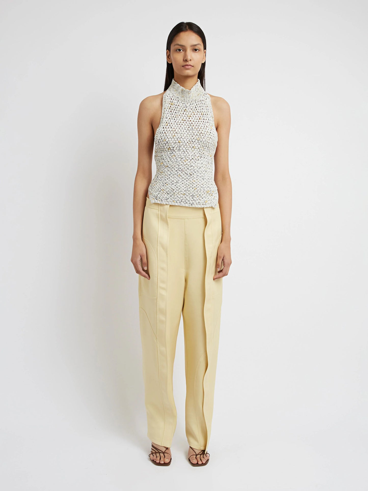 CROSS STITCH MOCK NECK HALTER