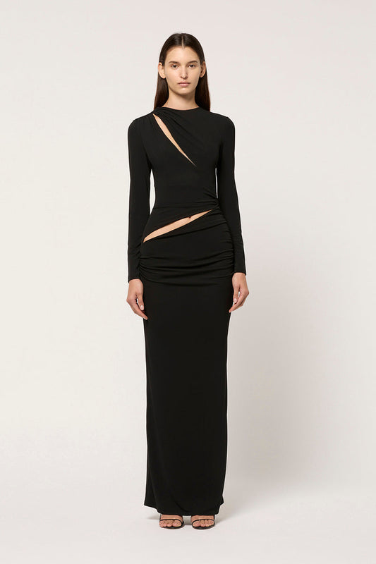 CUTS BOTH WAYS MAXI DRESS - BLACK