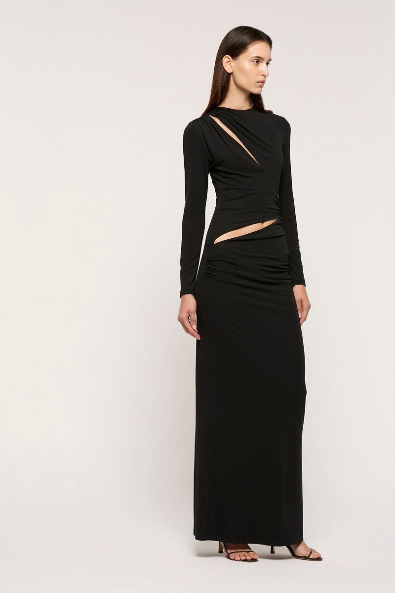 CUTS BOTH WAYS MAXI DRESS - BLACK