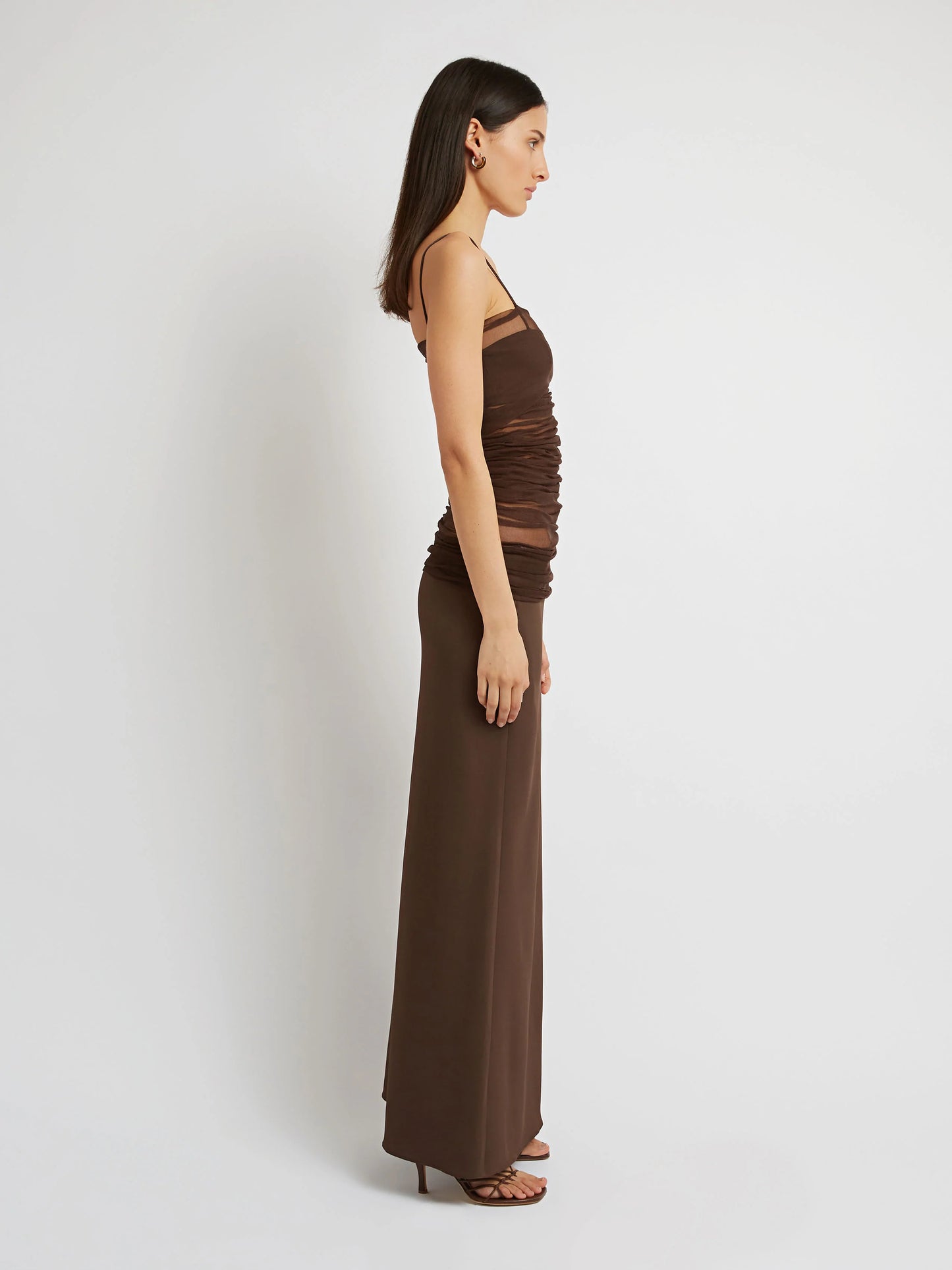 CONTRAST SHEER PANEL DRESS