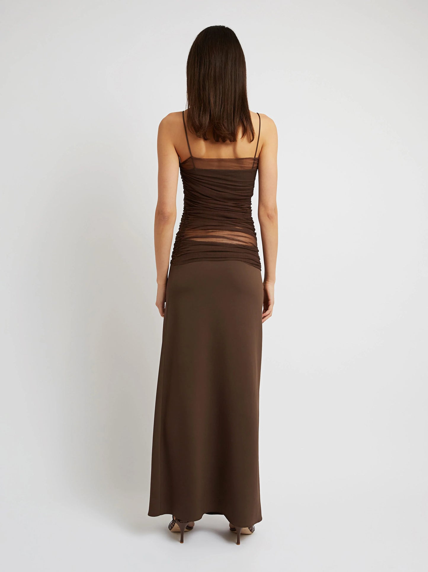 CONTRAST SHEER PANEL DRESS