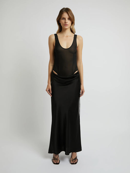 SHEER TORSO TANK DRESS
