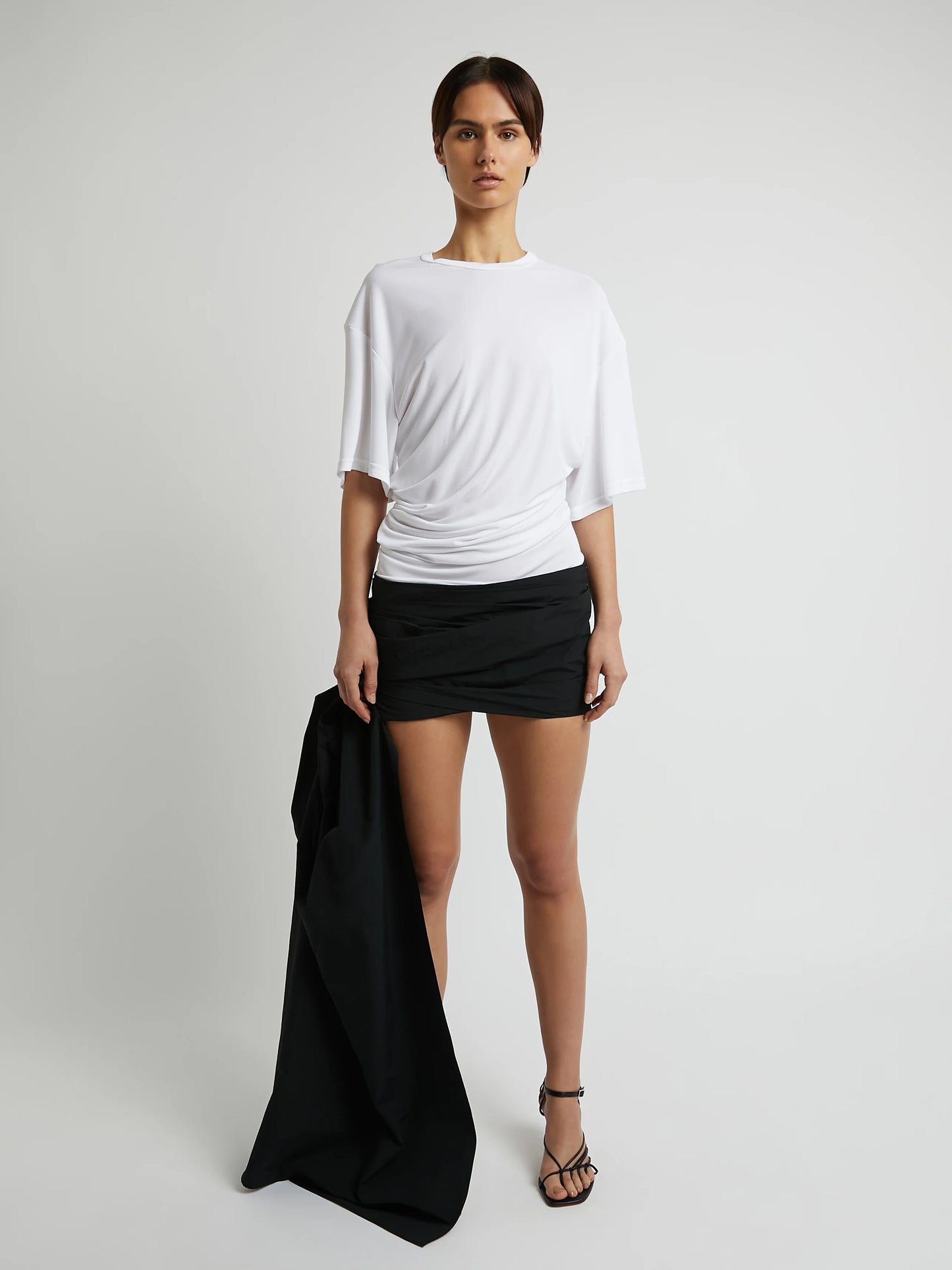 DRAPED BUSTLE MICRO SKIRT