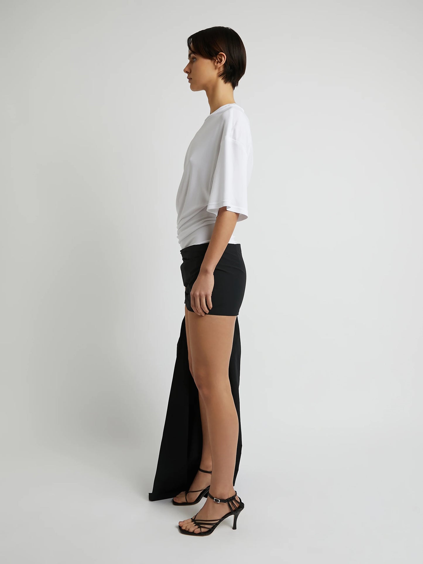 DRAPED BUSTLE MICRO SKIRT
