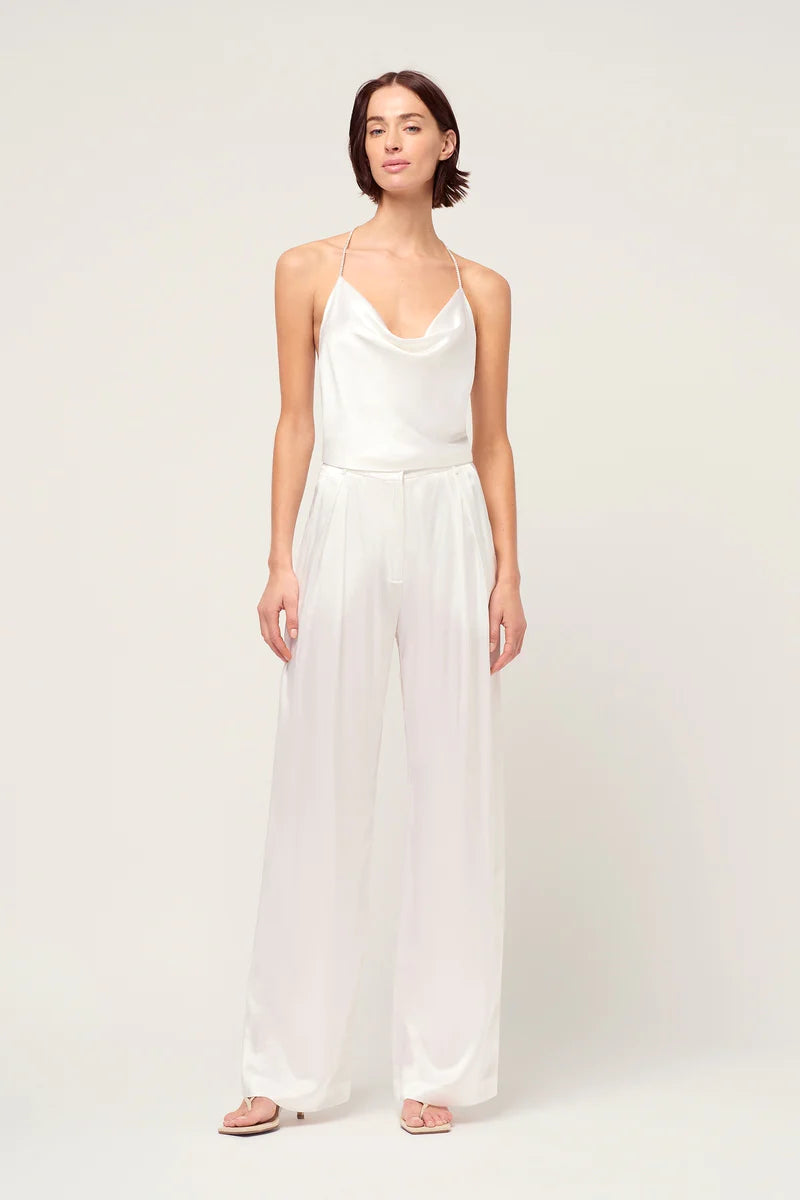RELAXED SILK BOY PANT - WHITE