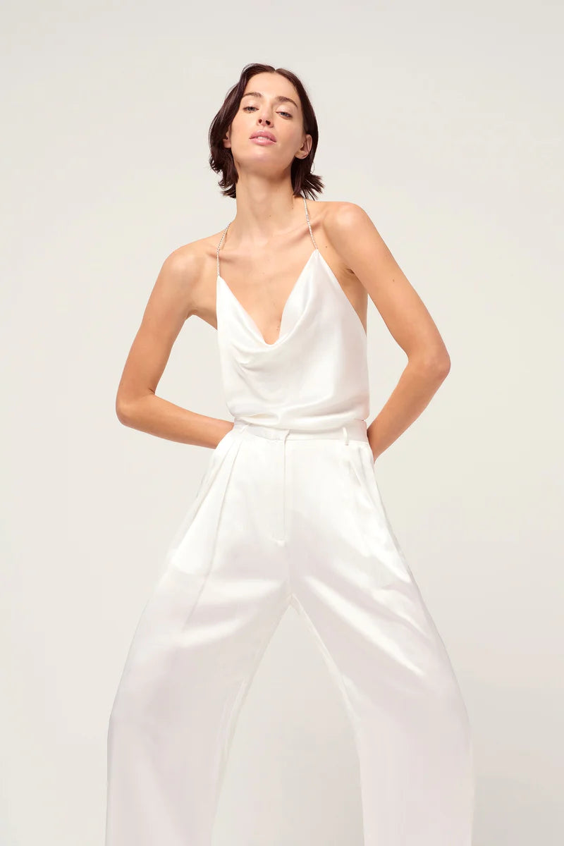 RELAXED SILK BOY PANT - WHITE