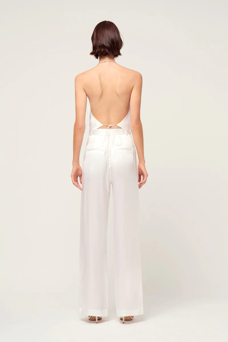 RELAXED SILK BOY PANT - WHITE