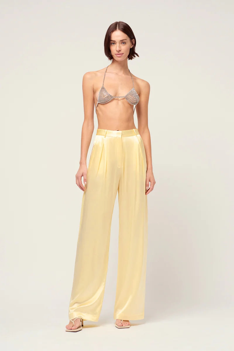RELAXED SILK BOY PANT - PALE YELLOW