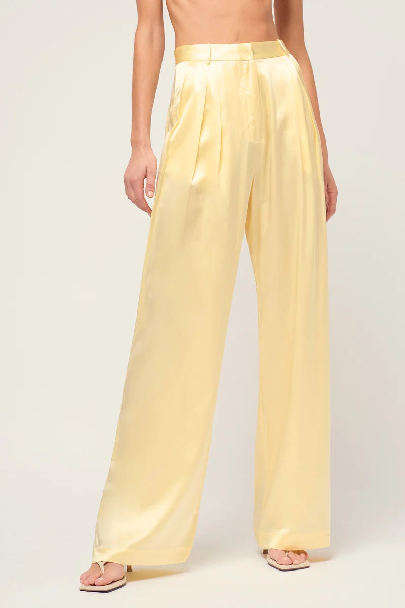RELAXED SILK BOY PANT - PALE YELLOW