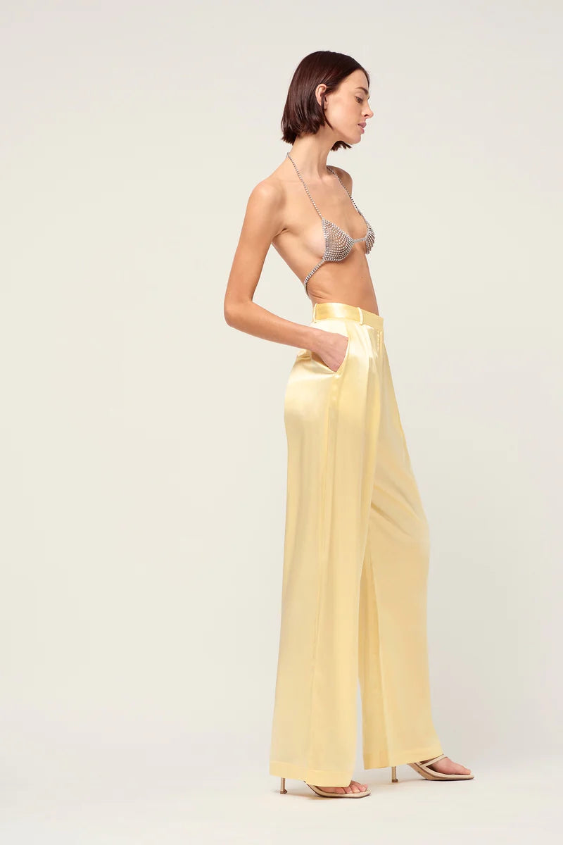 RELAXED SILK BOY PANT - PALE YELLOW