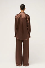 RELAXED SILK BOY PANT - BROWN