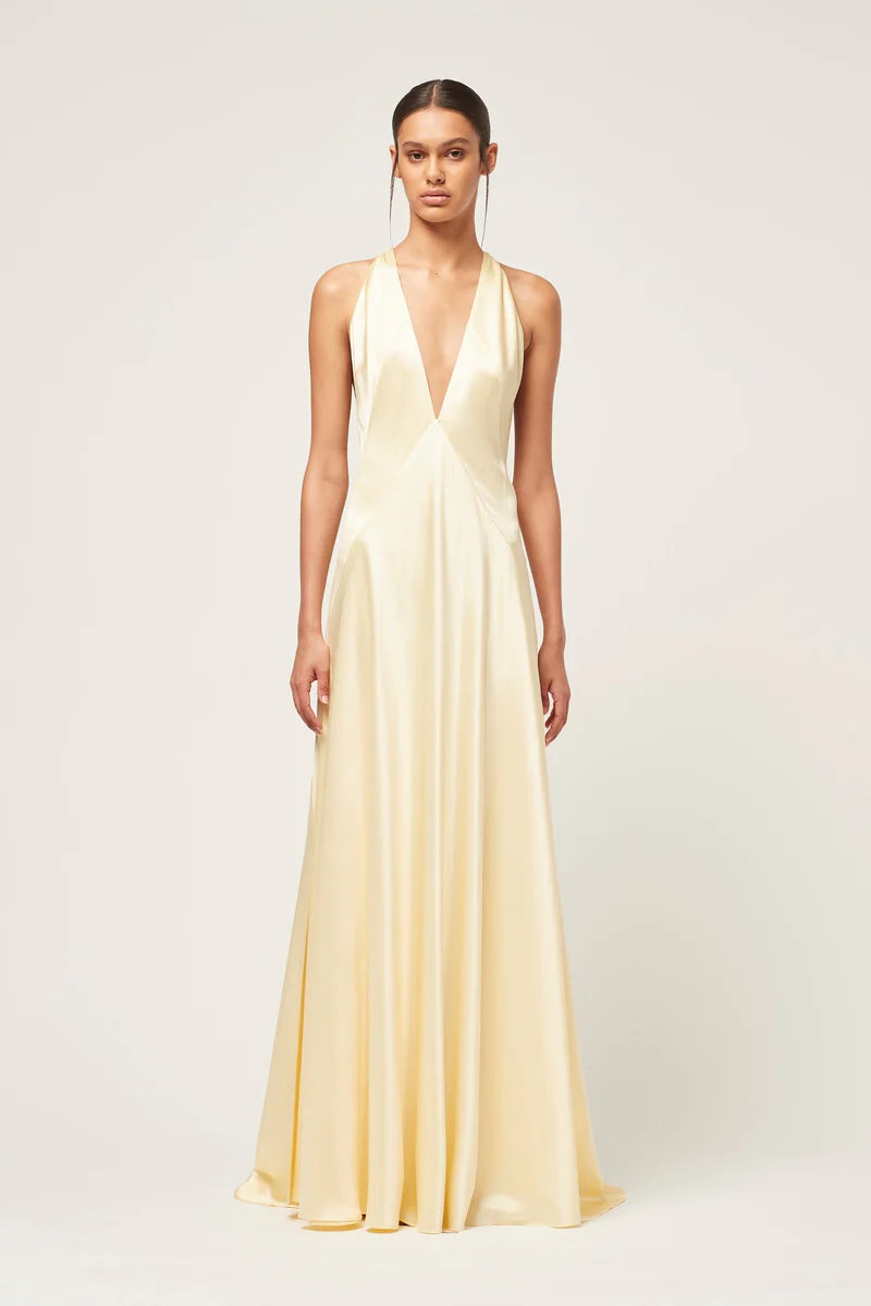 BOND 007 PALOMA MAXI DRESS - PALE YELLOW