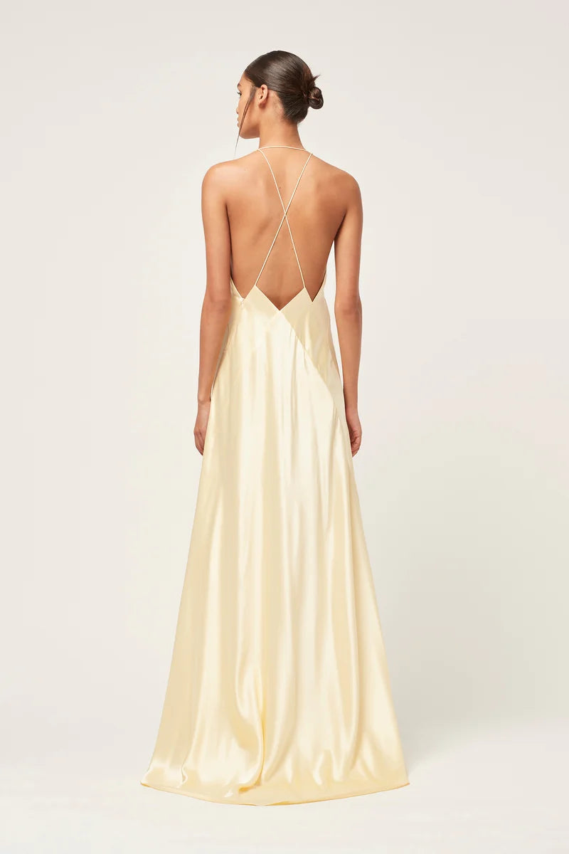 BOND 007 PALOMA MAXI DRESS - PALE YELLOW