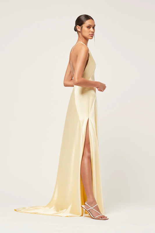 BOND 007 PALOMA MAXI DRESS - PALE YELLOW